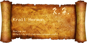 Krall Herman névjegykártya
